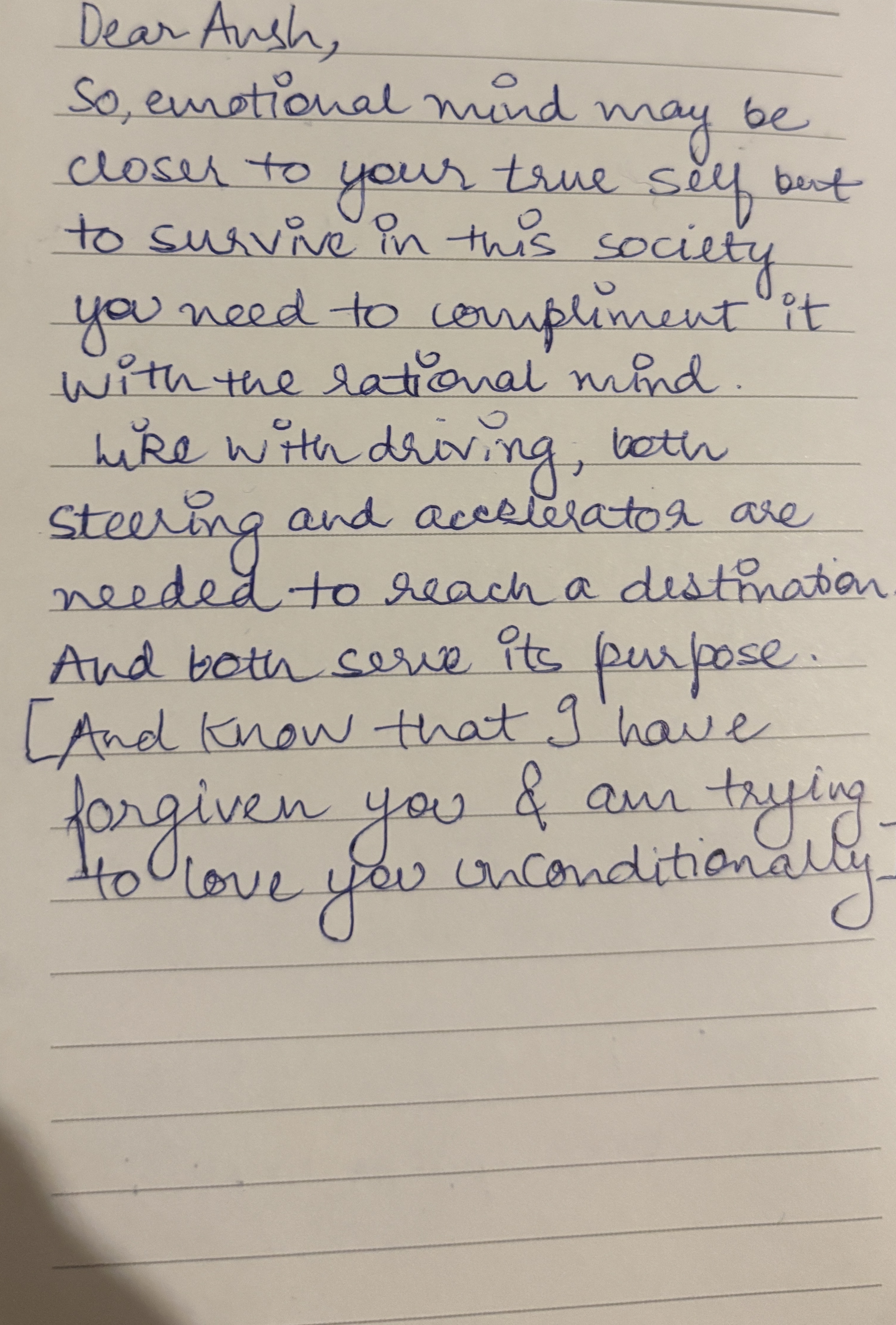 Handwritten by the author